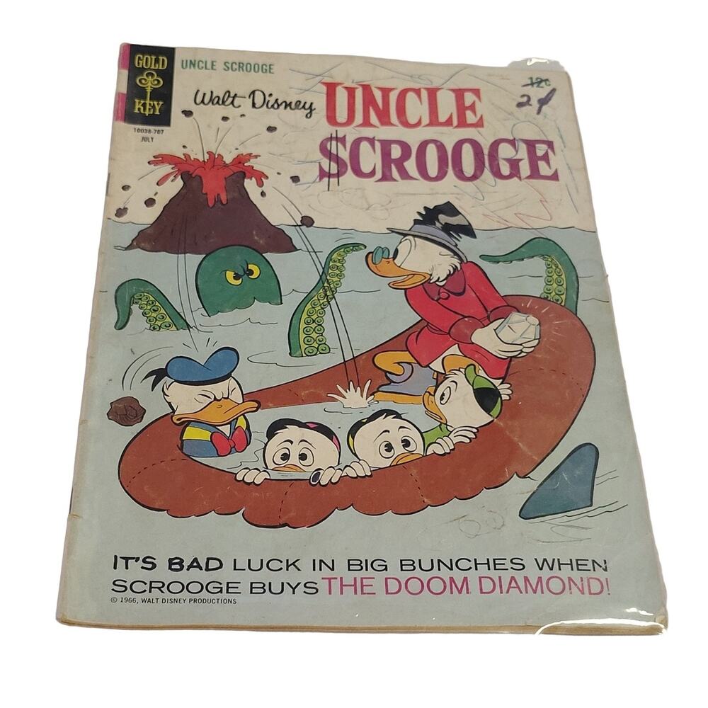 Gold Key Uncle Scrooge #70 The Doom Diamond Comic Book 1966 Silver Age Vintage